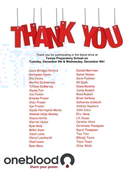 Dec 2020 Blood Drives